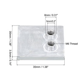 MECCANIXITY Aluminum Cooling Head 3.5 x 3.5 Radiator Heatsink System Alloy Water Cooling Block for Computer Cellphone CPU Liquid Water Cooler Accessories