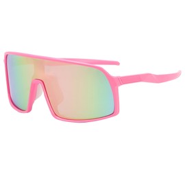 ICECONY Polarized Kids Sports Sunglasses Youth Baseball Sun Glasses UV400 Shades for Boys Girls (Pink/Pink)