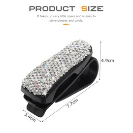 Flaconi Sunglasses Holder for Car,Sunglasses Clip for Car Visor,Sunglasses Holder Car,Car Sunglass Holder,Bling Crystal Diamond Auto Sunglasses Holder Mount,Fits Cars (White)