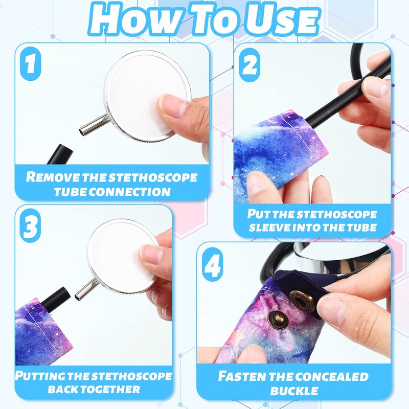 4 Pieces Stethoscope Covers with Removable Tube Handmade Stethoscope Accessories