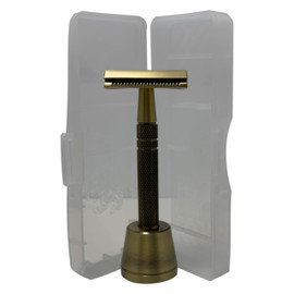 All-Metal Safety Razor with 10 Dual-Edge Blades, Travel Shaving Creams, Stands and Blade Storage