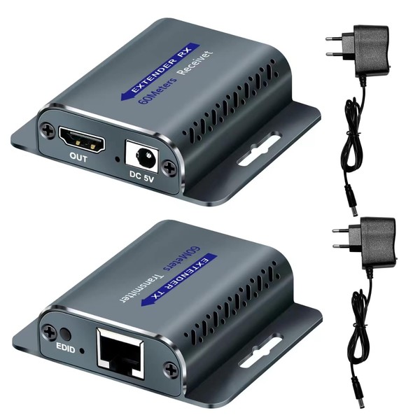 Sitechylor HDMI Extender Over cat6/7 ethernet 60m 1080P@60Hz HDMI to