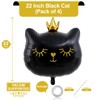 Giant Cat Balloons 22 Inch Adorable Black Crown Kitty White