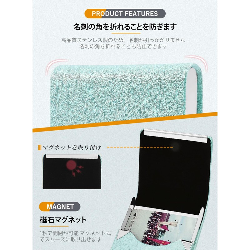 Xsimant Business Card Holder, No Fold Corners, Vertical Business Card
