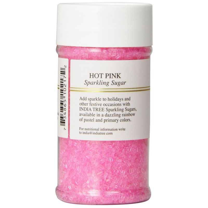 Pure Hot Pink Sparkling Sugar , Shimmery Sugar Sprinkles for