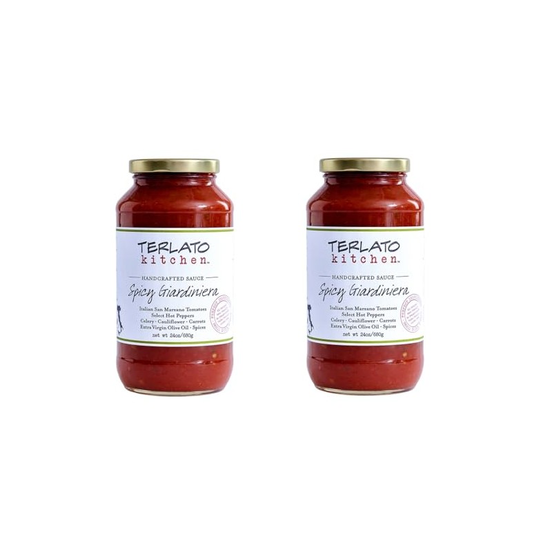 Terlato Kitchen Spicy Giardiniera Pasta Sauce, 24 oz, 2 Pack
