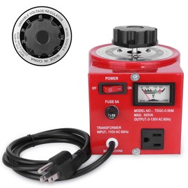 Beleeb Voltage Transformer 5 Amp Auto AC Variable Voltage Regulator,500VAC Max,120VAC Input, 0-120V/130VAC Output