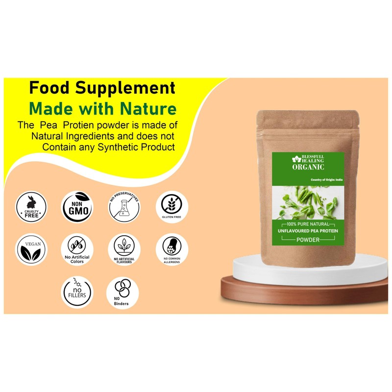 Blessfull Healing Blessfull Healing Organic Unflavoured Pea Protien Powder 100%