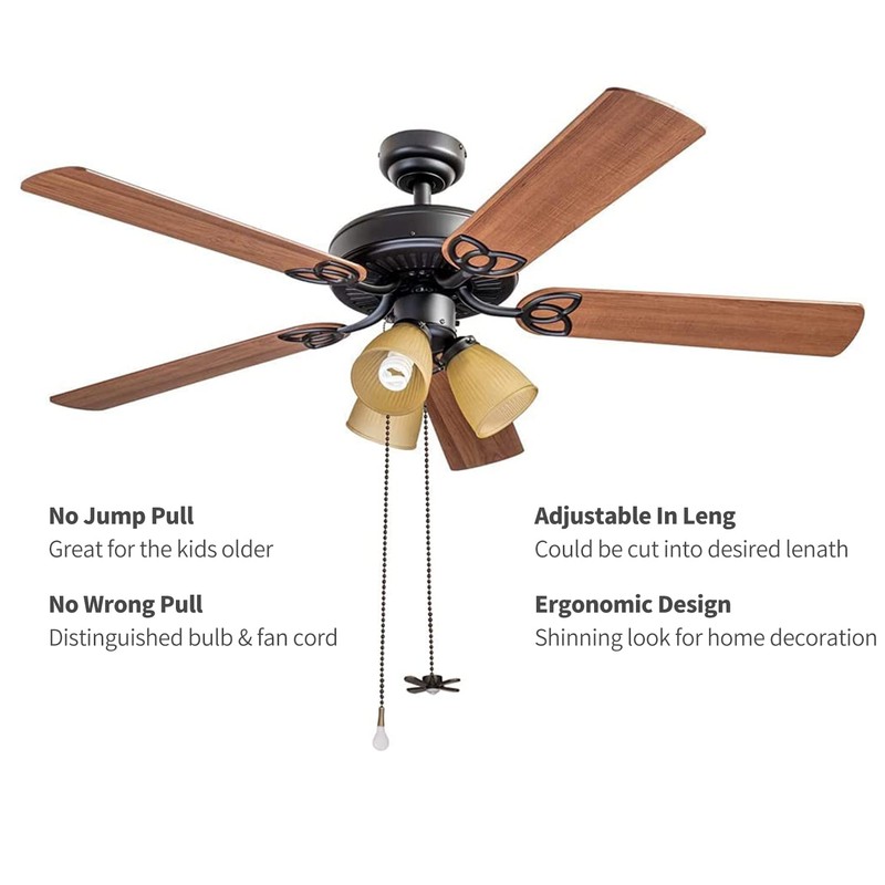 Ceiling Fan Pull Chain, 𝟭𝟮 𝗶𝗻𝗰𝗵 Extra Long with Decorative