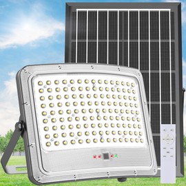 TENKOO Solar Street Flood Lights Outdoor 1000W Solar Parking Lot Lights Dusk to Dawn 65000LM IP67 Waterproof Security Commercial Lighting with 16.4ft Cables for Yard, Garden, Swimming Pool, Pathway