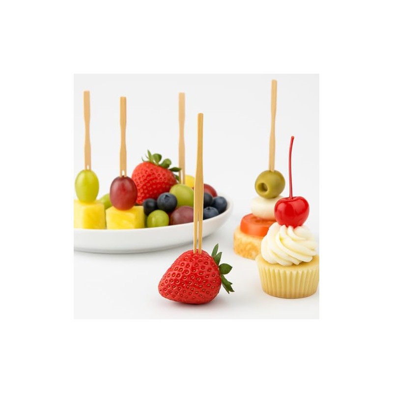 Disposable Bamboo Fruit Forks – 88mm Long, 7mm Wide, 2mm