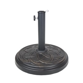 Oakland Living Cast Iron and Concrete Umbrella Stand, Antique Black, 33 lb.