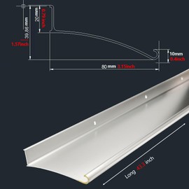 DAILISEN Aluminum Overhead Door Rain Drip Cap Guard for Exterior Door and Window Top,43.3” Drip Edge Flashing,Deflectord,Diverter, Anodized 1PCS Black