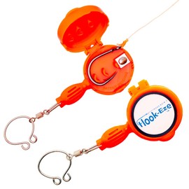 HOOK-EZE Fishing Knot Tying Tool, Large Size - Fly Fishing Accessories for Simple & Safe Knots - Portable Hooks Cover - Line Trimmer - Suitable for Anglers of All Abilities and Ages -2x Orange