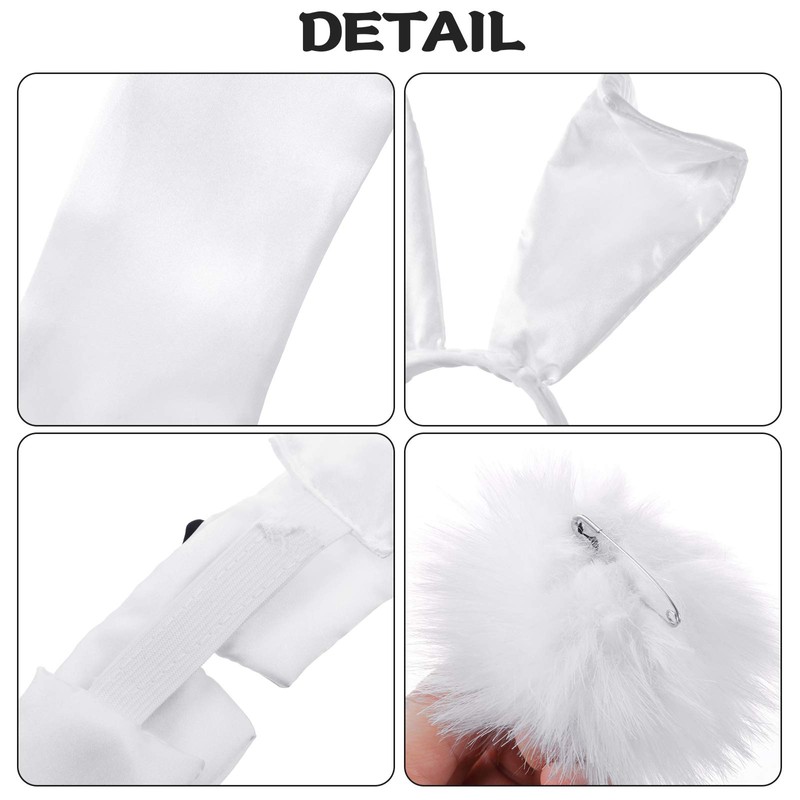 SATINIOR Bunny Costume Set Rabbit Ear Headband Collar Bow Tie