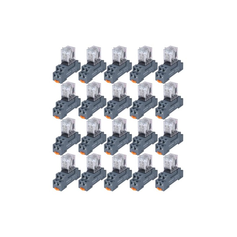 20PCS Electromagnetic Power Relay, 8-Pin 10 AMP 24V AC Relay