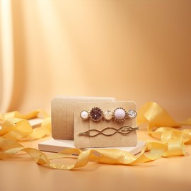 50 Pcs Hair Clip Display Cards - Hair Bow and Hairpin Packaging Cards in Kraft Cardboard for Hair Accessories