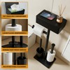 Freestanding Toilet Paper Holder Stand with Shelf for 7 Rolls,