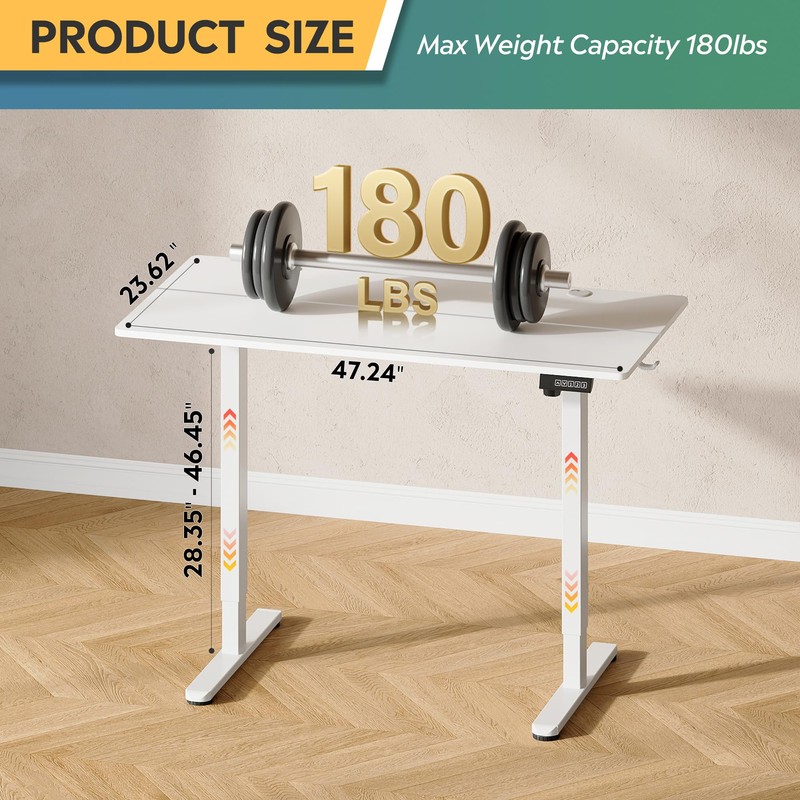 DEVAISE 48 Inch Electric Standing Desk, 3 Adjustable Height Stand