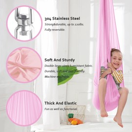 Sensory Swing for Kids Therapy Swing with 360° Swivel Hanger Indoor Adjustable Cuddle Hammock for Children with Asperger, Autism, ADHD, Sensory Processing Disorder
