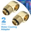 sourcing map 2pcs 90 Degree Elbow Water Cooling Adapter G1/4"