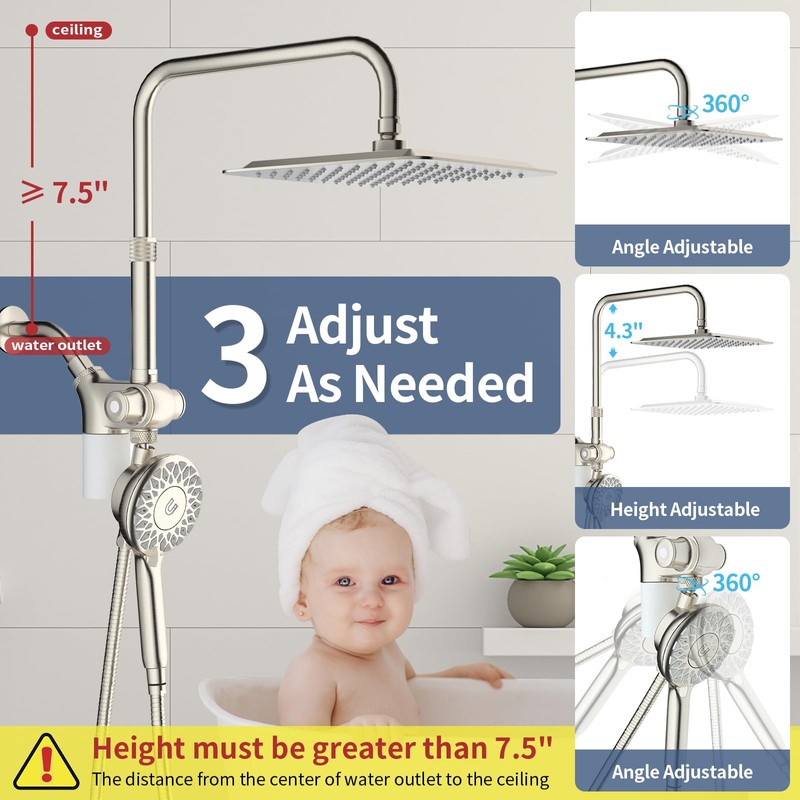 KAIYING Dual Shower Heads with Handheld Spray Combo, Magnetic Filtered