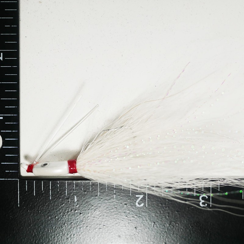 (White) ‎Key West Bonefish Bucktail Jigs - Straight - 1/8