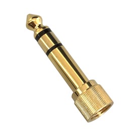 Fuji Parts PLG-N9909 0.14 inch (3.5 mm) to 0.25 inch (6.3 mm) Conversion Adapter, 3.5 mm Stereo Mini Plug to 0.25 inch (6.3 mm), Stereo Standard Plug Conversion Plug with Screw, 0.14 inch (3.5 mm) to 0.25 inch (6.3 mm) (Male)