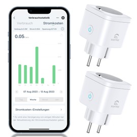 EIGHTREE WLAN Smart Steckdose 5GHz, Smart Home WiFi Steckdose, Alexa Zubehör, Stromverbrauch Messen, Zeitplan, Fernzugriff, Funktioniert mit Alexa, Google Home, SmartThings, 16A, 2PC