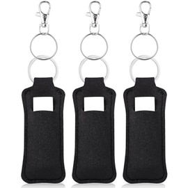 KUKEANVO Chap stick Holder | Lip Balm Holder Keychain with Carabiner Clip | Portable Lip Gloss & Chap stick Protector for Backpack, Purse, Keys | Cute Stocking Stuffer Gift for Her