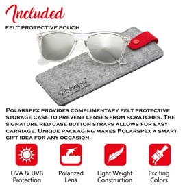 polarspex polarizadas Unisex 80 's Retro Clásico Moderno anteojos de sol con estilo, color Plateado, talla Una talla