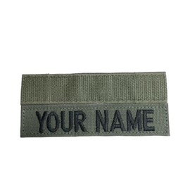 Custom Name Tape, with Fastener or Sew-On, Army Air Force Marine Tape (OD Green)