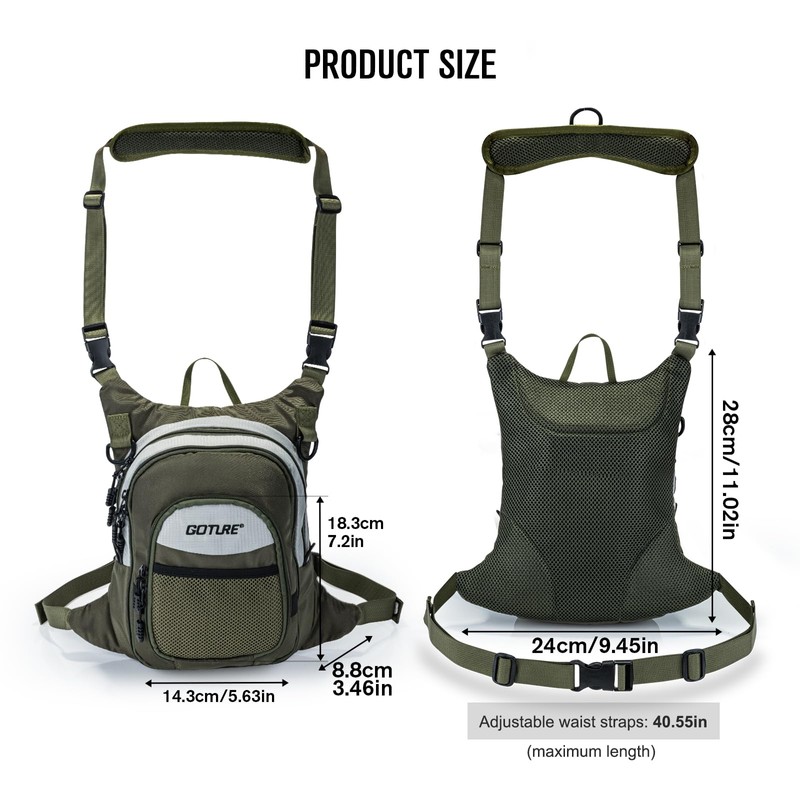 Goture Fly Fishing Chest Bag, Fly Fishing Chest Pack with