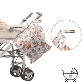 Jimkply 1 Piece Waterproof Nappy Bags, Reusable Wet Bags, Nappy Bag with Zip, Wet Dry Bag for Swimming, Travel and Nursery, cream-coloured, Normal