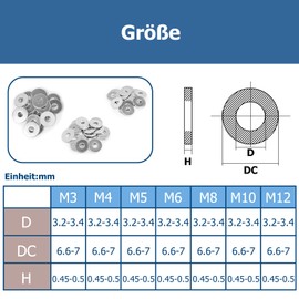 REGIS Washers Washers Stainless Steel A2-304 V2A, Body Washers Metal Washers for Screws & Nuts (549, M3M4M5M6M8M10M12)