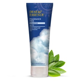 Desert Essence Fragrance Free Shampoo – 8 fl oz – Unscented Gentle Cleanser with Jojoba Oil, Green Tea & Comfrey – Softens & Strengthens Hair, Adds Shine – For Sensitive Scalps