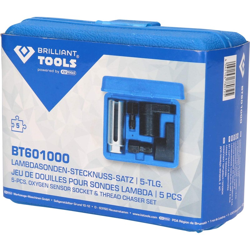 BRILLIANT TOOLS BT601000 Oxygen Sensor Socket Set | 5 Pieces
