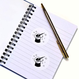 24 x 40mm Round 'Magicians Hat' Stickers (SK00004113)
