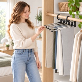 1PC Telescopic Folding Pants Rack, Multi-layer Pants Rack, Pants Hanger, Household Magic Pants Clip, Wardrobe Storage