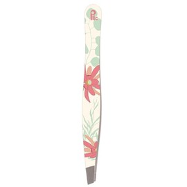 PLIC BEAUTY - Savane Tweezers - Straight Jaws - Exotic Floral Pattern - Stainless Steel - High Precision
