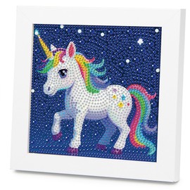 lesaonsy Diamond Painting Kit with Frame - 6 Inch Pre-Framed Animal Art | Beginner-Friendly DIY Craft Gift for Teens & Adults | Complete Set with Tools, Gem Art Kits Gift (Colorful Unicorn)