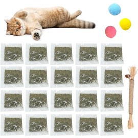 Comioke 20 Stück Katzenminze, Geschenkidee für Katzenliebhaber, Katzenspielzeug Katzen, Premium Katzenminze,Schonend Getrocknete Katzenminze,Katzenminze Sticks Für Katzen