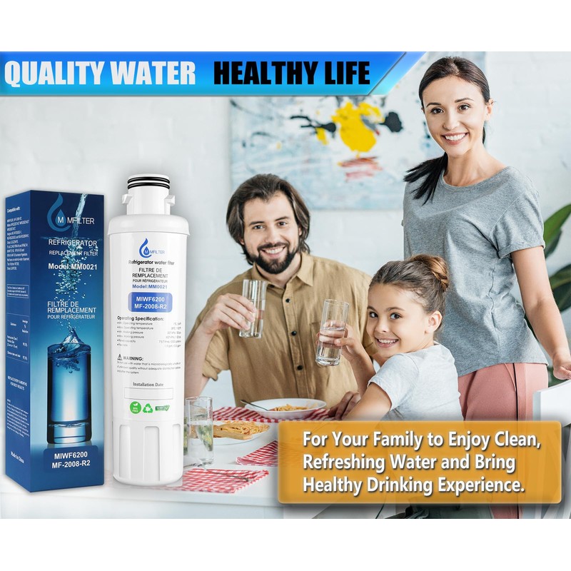 MIWF6200 Water Filter Replacement Compatible with Midea MF-2008-R2, Sharp SJWF200,
