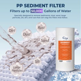 iSpring F2WGB21BCPB 10" x 4.5" Whole House Water Filters for WGB21B Series Water Filter Systems, includes Sediment and Lead-Removal Filters