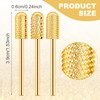Telooco 3Pcs Gold Safety Nail Drill Bits Round Head Barrel