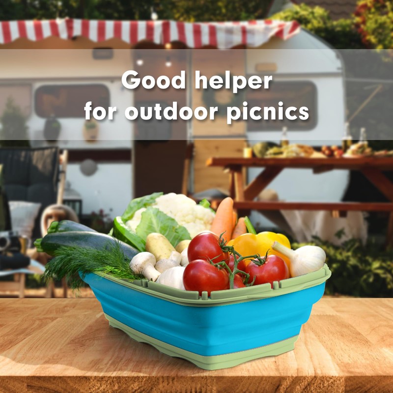 Camping Cutting Board, HI NINGER Collapsible Chopping Board with Colander,