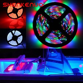 SHENKENUO Led Strip Lights SMD Atmosphere Decorative 24 Key Remote 12V RGB 2835 16.4 FT