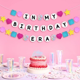 In My Birthday Era Banner, Glitter Friendship Bracelet Birthday Banner, Eras Birthday Party Decoration, Bday Photo Booth Backdrop, HBD Sign Friendship Bracelet Supplies Decorations Banner
