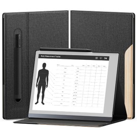OLAIKE Book Folio Case for Remarkable 2 Paper Tablet 10.3 Inch 2020 Release, Smart Cover Made of Premium Fabric with Pen Pocket, Sturdy Folding Stand Design (Not for Remarkable 1), Black and Light