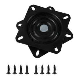 MY MIRONEY Black Bar Stool Swivel Replacement 5 Inch Square Chair Swivel Base Plate Heavy Duty 360° Swivel Seat Parts for Recliner Chair, Bar Stool, Furniture